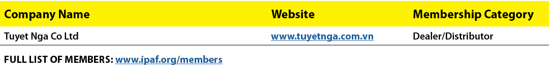 Company Name,Website,Membership Category,Tuyet Nga Co Ltd,www.tuyetnga.com.vn,Dealer/Distributor,FULL LIST OF MEMBERS...