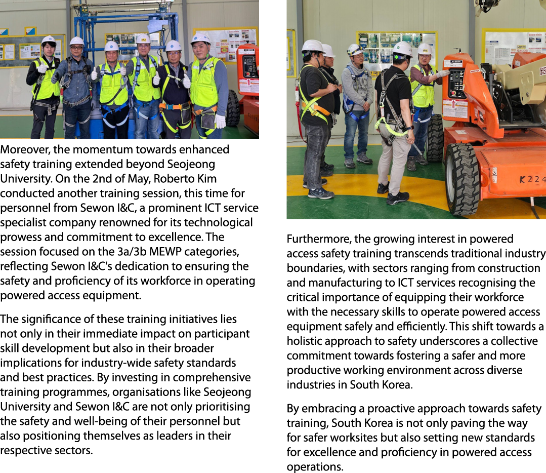 ￼Moreover, the momentum towards enhanced safety training extended beyond Seojeong University. On the 2nd of May, Robe...