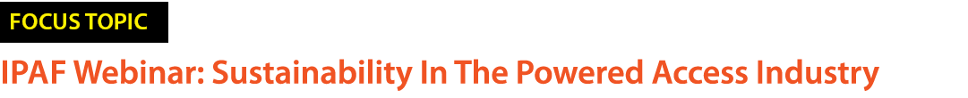 ￼ Ipaf Webinar: Sustainability In The Powered Access Industry