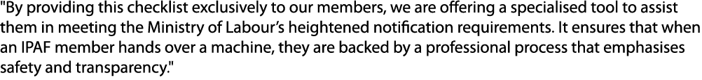 \“By providing this checklist exclusively to our members, we are offering a specialised tool to assist them in meetin...